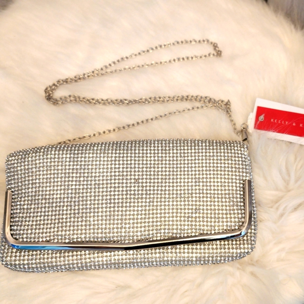 Silver Rhinestone Evening Purse
